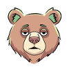 Sleepy Bear Cartoon Face