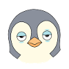Sleepy Penguin Cartoon Face