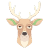 Sleepy Deer Cartoon Face