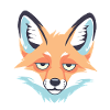 Sleepy Fox Cartoon Face
