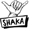 Shaka Surfgruß Handzeichen – Illustration