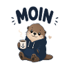 Moin Otter with Coffee Pullover Hoodie