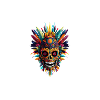 Bunte Totenkopf Federkrone
