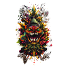 Psychedelischer Blütenkronen-Totem