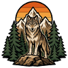Majestic wolf under sunset