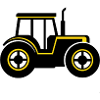 Schwarz-gelber Traktor-Icon-Aufkleber