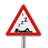 Sleeping Traffic Sign Warning Attention Tired