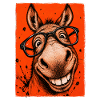 Nerdy donkey with glasses