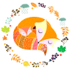 Cute Sleeping Foxes Autumn Wreath