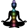 Rainbow Chakras Meditation Silhouette