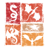 Dragons - Mystical Mythical Creatures - Retro