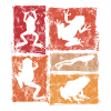 Frogs Retro Graphic - Frog Silhouettes