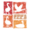 Geese In Perspective - Retro Farm Graphic