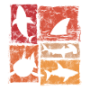 Shark Silhouettes in Perspective Graphic