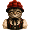 Black Forest Cat with Bollenhut