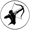 Star sign of Sagittarius (black)