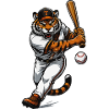 Tiger in baseball swing