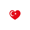 Turkey Heartbeat ECG Heart Flag Love