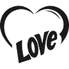 Love Heart Typo Illustration