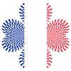 Dreifarbige Flaggenspiralen