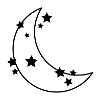 Mond und Sterne