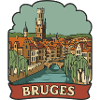 Brügge Belgien Retro Reise-Abzeichen-Aufkleber