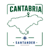 Cantabria Santander Spain Travel Souvenir Map