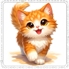 Kitten in bright orange