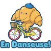 Croissant Mignon À Vélo En Danseuse