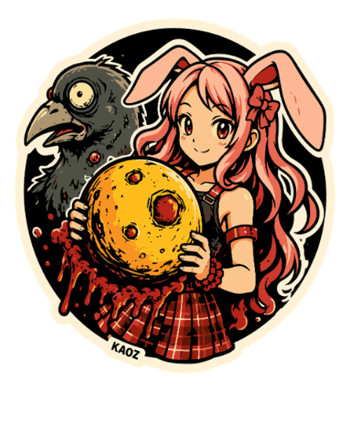 Lapin Lunaire avec Fromage de Lune et Corbeau
