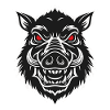 Wildschwein-Warzen-Maskottchen-Logo Sportspiel