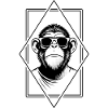 Retro-Chic Chimp Diamond – Geometry Meets Attitude