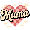 Mama Herz Checkered Stil