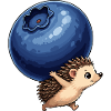 Hedgehog carries blueberry