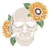 Skull Sunflower Skull Flowers Skeleton Goth