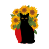 gatti_nero_con_vaso_girasoli