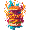 Explosiver PopArt Burger