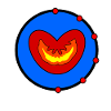 Flaming Heart in the Blue Circle