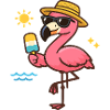 Flamingo Strandheld mit Eis