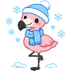 Winter Flamingo mit Schal