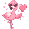 Rosa Flamingo mit Herzbrille