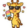 Giraffe mit Sonnenbrille Eisspaß