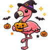 Flamingo Witch Pumpkin