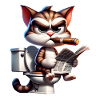 Cat Toilet Newspaper