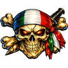 ITALY PIRATE HEAD STICKERS