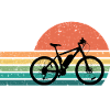Retro Sunset Ebike Silhouette
