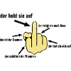 Mittelfinger hebt sie auf