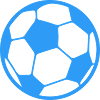 Blue ball silhouette in circle