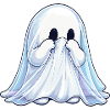 Cuddly Ghost with Blue Shimmer