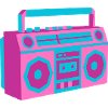 Boombox Ghettoblaster 80s Retro Roller Disco